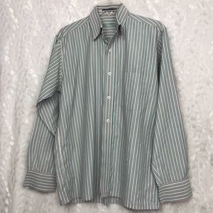 Lou’s Philippe min green peach stripe l/s shirt M